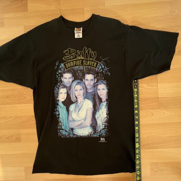Rare 90s Buffy the Vampire Slayer T-Shirt Buffy Promo Cast Tee VTG Medium NOS - Picture 6 of 9